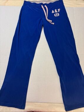 Abercrombie & Fitch Y2K Blue Sweatpants with Pink Drawstring 164